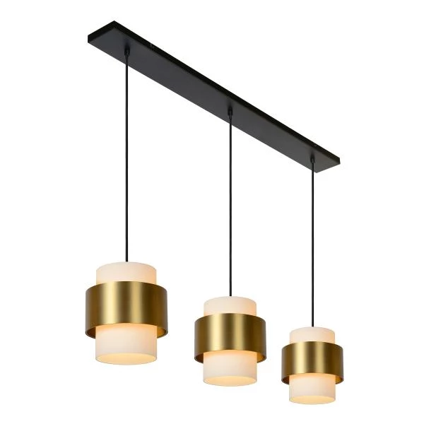 Lucide FIRMIN - Pendant light - 3xE27 - Matt Gold / Brass - detail 8